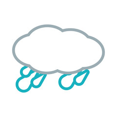 cloud with water drops icon over white background vector illustration