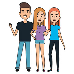 group of persons avatars characters vector illustration design
