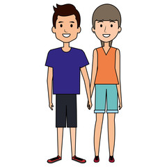 lovers couple avatars characters vector illustration design