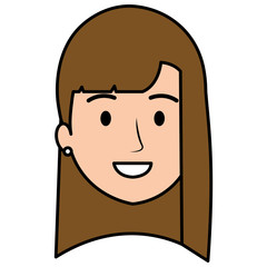 beautiful woman head avatar character vector illustration design