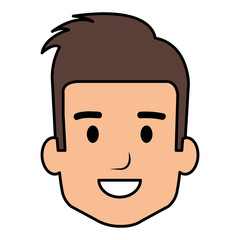 Fototapeta premium young man head avatar character vector illustration design
