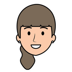 beautiful woman head avatar character vector illustration design