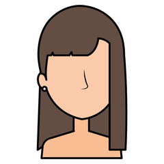 beautiful woman shirtless avatar character vector illustration design