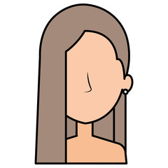 beautiful woman shirtless avatar character vector illustration design