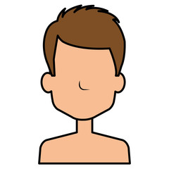 young man shirtless avatar character vector illustration design