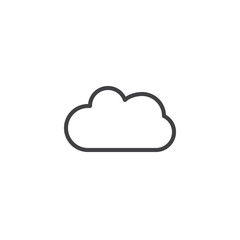 Cloud line icon, outline vector sign, linear style pictogram isolated on white. Symbol, logo illustration. Editable stroke