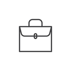 Suitcase line icon, outline vector sign, linear style pictogram isolated on white. Briefcase symbol, logo illustration. Editable stroke