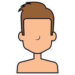 young man shirtless avatar character vector illustration design