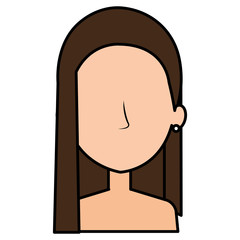 beautiful woman shirtless avatar character vector illustration design