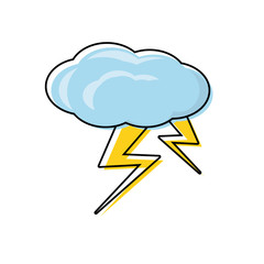 cloud with thunders icon over white background vector illustration