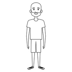 young man avatar character vector illustration design