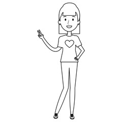 beautiful woman avatar character vector illustration design