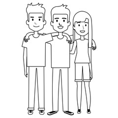 group of persons avatars characters vector illustration design