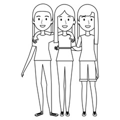 group of persons avatars characters vector illustration design