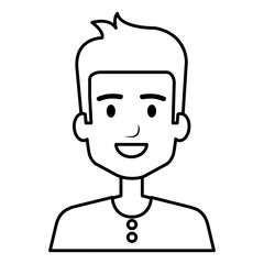 young man avatar character vector illustration design