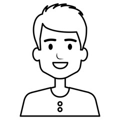 young man avatar character vector illustration design