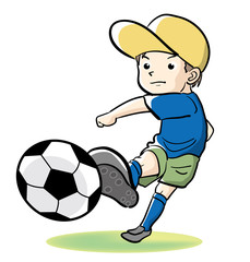 Obraz premium 少年サッカー・シュート
