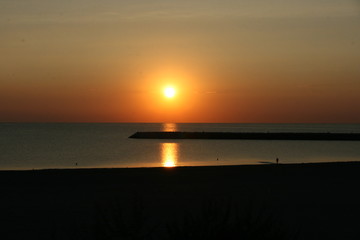 Lever de soleil, Mer noire, Constanta, Roumanie