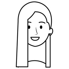 beautiful woman head avatar character vector illustration design