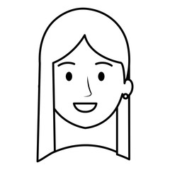 beautiful woman head avatar character vector illustration design