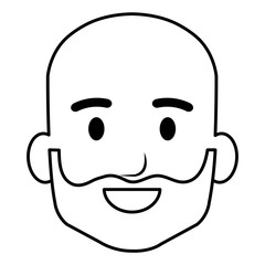 young man head avatar character vector illustration design