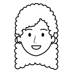beautiful woman head avatar character vector illustration design
