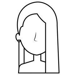 beautiful woman shirtless avatar character vector illustration design