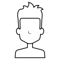 young man shirtless avatar character vector illustration design