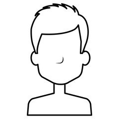 young man shirtless avatar character vector illustration design