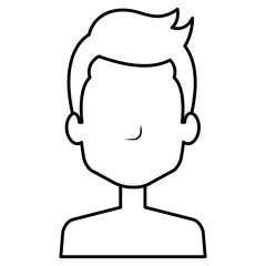 young man shirtless avatar character vector illustration design