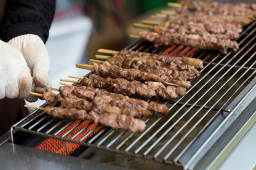 Barbecue on Street food ,Taipei ,Taiwan