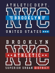 Typography NYC Brooklyn T-shirt Graphic  Vector