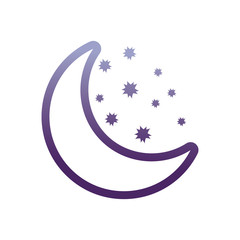 half moon icon over white background vector illustration