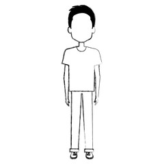 young man avatar character vector illustration design
