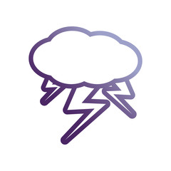 cloud with thunders icon over white background vector illustration