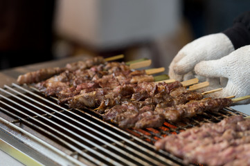 Barbecue on Street food ,Taipei ,Taiwan