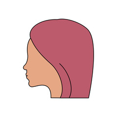 Woman head silhouette icon vector illustration graphic design