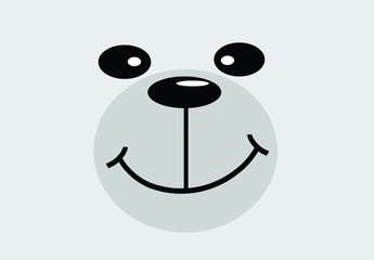 Polar bear smiling vector close up