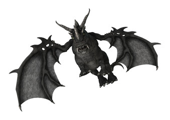 3D Rendering Fantasy Dragon on White