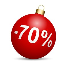 Boule de Noël rouge en solde - 70%  