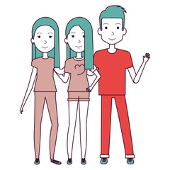 group of persons avatars characters vector illustration design