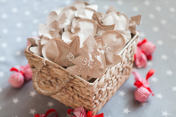 Christmas decoration with gifts, advent. December 31.