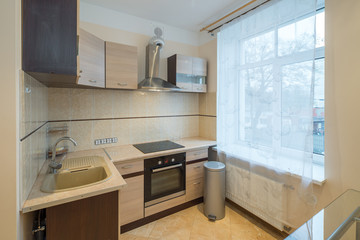 Kitchen in modern flat.