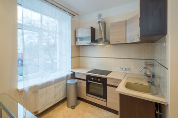 Kitchen in modern flat.