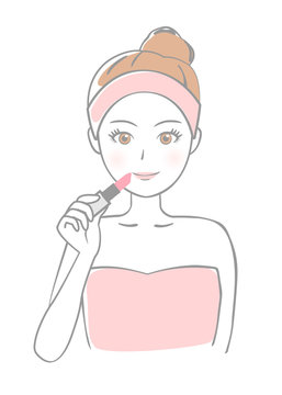 recommend clip art: 口紅を塗る女性