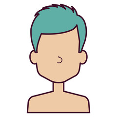 young man shirtless avatar character vector illustration design