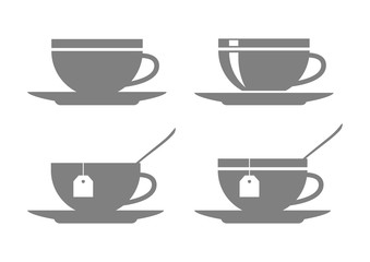 Teacup vector icons on white background