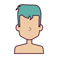 young man shirtless avatar character vector illustration design