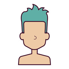 young man shirtless avatar character vector illustration design