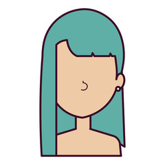 beautiful woman shirtless avatar character vector illustration design